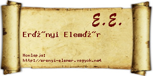 Erényi Elemér névjegykártya